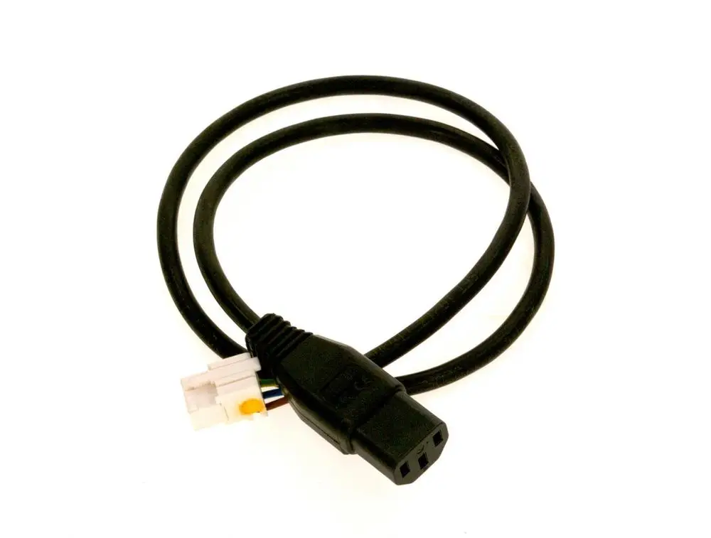 Schwarze Netzanschlussleitung von Bosch mit einem Kaltgerätestecker und einem zusätzlichen Anschlussstecker, geeignet für elektrische Geräte.